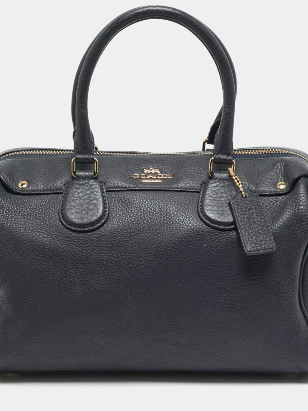Coach Bennett Black Pebbled Leather Satchel with Gold Hardware